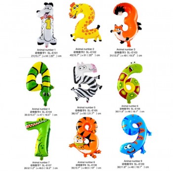 Animal Balloons Jungle Safari Party Baloons Jungle Party Decorations Foil Animal Ballon Birthday Party Decor Kids cartoon hat