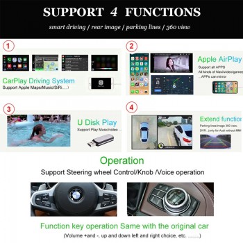 Carlinkt Reversing Camera Interface Module for BMW 1 Series With NBT System 6.5 Screen With Carplay Mirroring