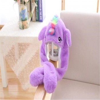 Unicorn hat with ears moving photo props cosplay toy hat plush toy Christmas Halloween birthday party dress up
