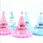 Boy Blue Gold First Birthday Hat Glitter Girl Gold Pink Princess Crown Party Baby Shower Decor Headband cartoon hat