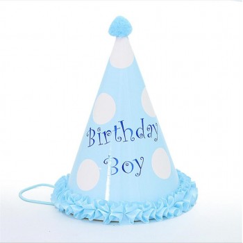 Boy Blue Gold First Birthday Hat Glitter Girl Gold Pink Princess Crown Party Baby Shower Decor Headband cartoon hat
