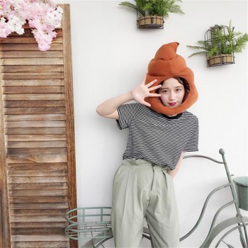 Cartoon funny cute A big poop Set head cap cosplay toy hat plush toy Christmas Halloween birthday party dress up