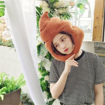 Cartoon funny cute A big poop Set head cap cosplay toy hat plush toy Christmas Halloween birthday party dress up