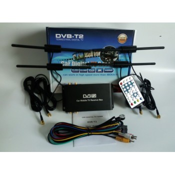 180km-200km/h DVB-T2 Car 180-200km/h Digital Car TV Tuner 4 Antenna 4 Mobility Chip DVB T2 Car TV Receiver BOX DVBT2