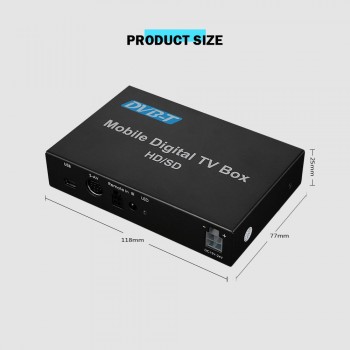 T238B Car TV Box DVB-T Mobile Digital Receiver HD/SD UHF/VHF Dual Tunners Support USB HDMI AV-out TV/Radio Upto 230km/h Like X98
