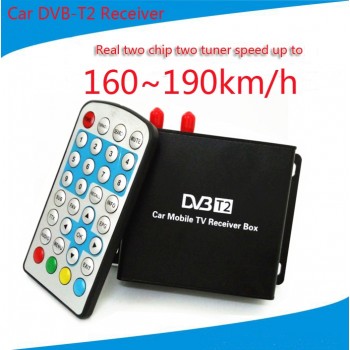 160-190km/h DVB T2 Car TV Tuner MPEG4 SD/HD 1080P DVB-T2 Digital TV Receiver for Europe Southeast Asia Russia Colombia