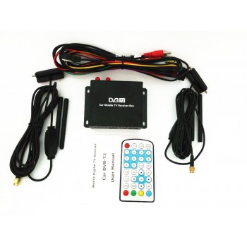 160-190km/h DVB T2 Car TV Tuner MPEG4 SD/HD 1080P DVB-T2 Digital TV Receiver for Europe Southeast Asia Russia Colombia