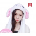 Plush Moving Ear Rabbit Hat Funny Hand Pinching Airbag Magnet Ear To Move Vertical Ears Cap Cute Animal Creative Holiday Gift