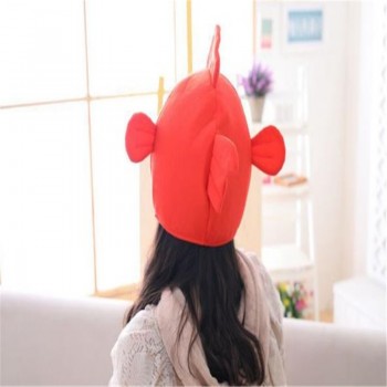 Cartoon puffer fish headgear hat photo props cosplay toy hat plush toy Christmas Halloween birthday party dress up