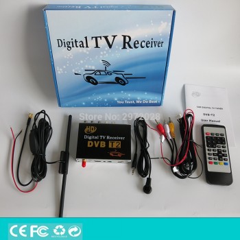 Car HD 1080P HDMI CVBS Mobile Digital TV Receiver Mobile Car DVB-T2 MPEG4 MPEG2 Digital TV Tuner HD Receiver Box Set