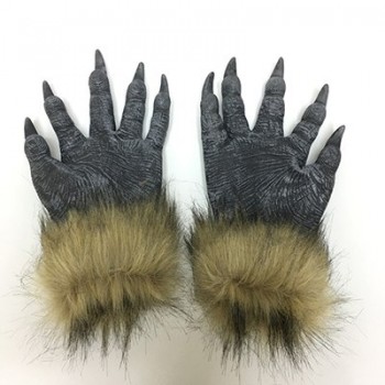 Scary Horror Animal Wolf Mask Hat Werewolf Glove Creepy Full Face Wolf Latex  Claws Theater Prank Halloween Toy