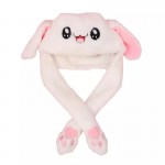 Children Party  Rabbit Ear Moving Piching Pink With White Long Winter Animals  Kids Girl Fashion Warm Cosplay Toy Mb031
