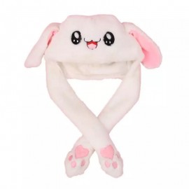 Children Party  Rabbit Ear Moving Piching Pink With White Long Winter Animals  Kids Girl Fashion Warm Cosplay Toy Mb031
