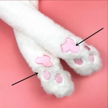 Children Party  Rabbit Ear Moving Piching Pink With White Long Winter Animals  Kids Girl Fashion Warm Cosplay Toy Mb031