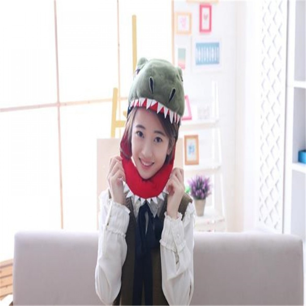 Dinosaur hood hat photo props cosplay toy hat plush toy Christmas Halloween birthday party dress up