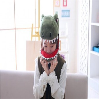 Dinosaur hood hat photo props cosplay toy hat plush toy Christmas Halloween birthday party dress up
