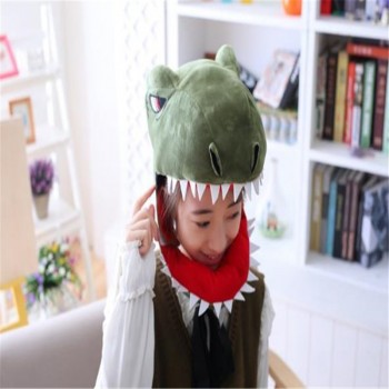 Dinosaur hood hat photo props cosplay toy hat plush toy Christmas Halloween birthday party dress up