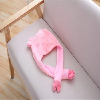 Pig head hood hat with moving ears photo props cosplay toy hat plush toy Christmas Halloween birthday party dress up