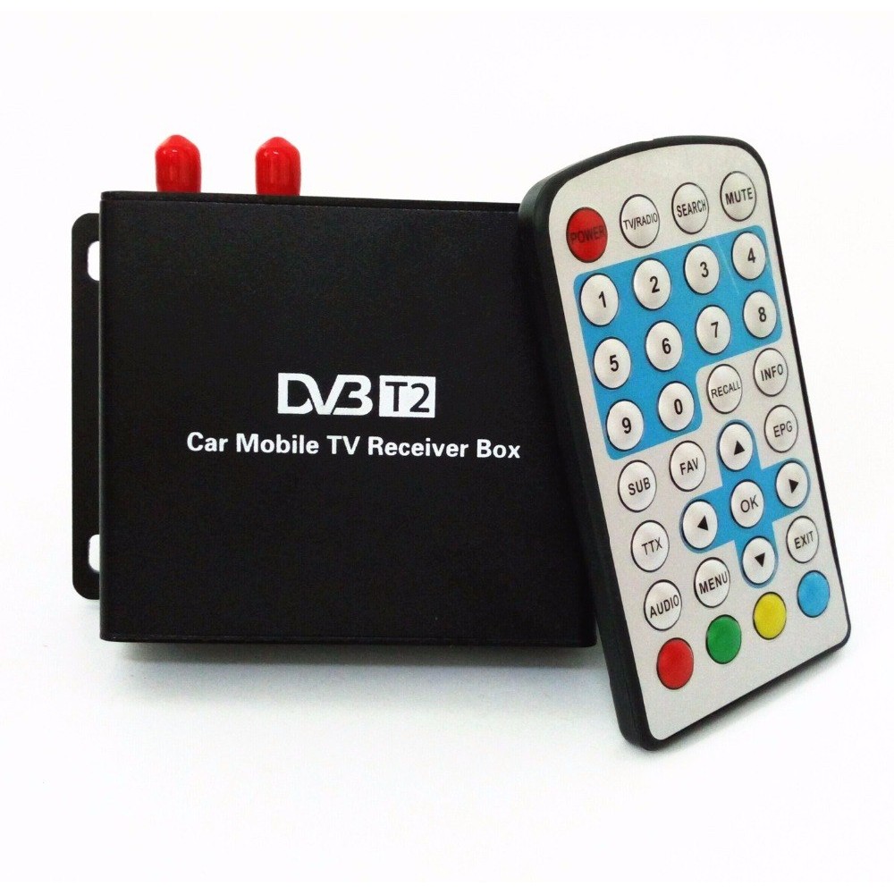 Car DVB-T2 Receiver Double Tuner Double Chip Car Digital TV receiver dvb-t2 Tuner H.264 1080p MPEG4 for Car dvd Android player