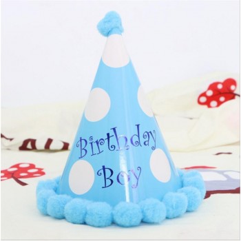 Boy Blue Gold First Birthday Hat Glitter Girl Gold Pink Princess Crown Party Baby Shower Decor Headband cartoon hat