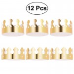 12pcs Golden Crown Hats Child Crown Cap Birthday Celebration Baby Shower Hat Cute Party Supplies Photo Props Cartoon Hats