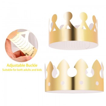 12pcs Golden Crown Hats Child Crown Cap Birthday Celebration Baby Shower Hat Cute Party Supplies Photo Props Cartoon Hats