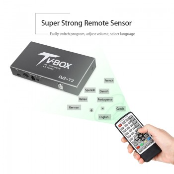 High Speed Car HD DVB-T2 Mobile Digital TV Box Receiver 4X Tuner PAL/NTSC Video System 4 Antenna Mobile TV Box