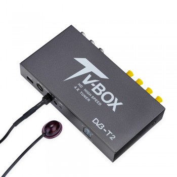High Speed Car HD DVB-T2 Mobile Digital TV Box Receiver 4X Tuner PAL/NTSC Video System 4 Antenna Mobile TV Box