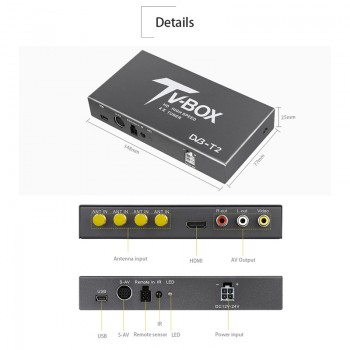 High Speed Car HD DVB-T2 Mobile Digital TV Box Receiver 4X Tuner PAL/NTSC Video System 4 Antenna Mobile TV Box