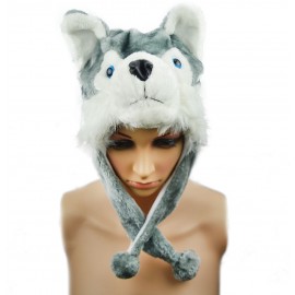 Fashion Animal Hat Siberian Husky Cap Fluffy Plush Cartoon Perfect Gifts Unisex