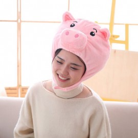 Pink Pig Cartoon Plush Hats Cute PP Cotton Animal Warm Hats for Girl Photo Props Headdress Party Decoration