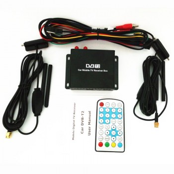 160-190km/h DVB T2 Car TV Tuner MPEG4 SD/HD 1080P DVB-T2 Digital TV Receiver for Europe Southeast Asia Russia Colombia