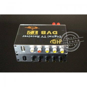 DVB-T2 Car  digital TV box with 4 video output ,two tuners supporting high-speed up to 130KM/H for car dvd  and monitor