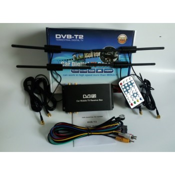 Ectwodvd Car DVB-T2 Digital TV receiver 4 tuner receiver for Russian Federation and other all countries with T2 signals