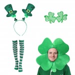 4Pcs Irish Carnival Set with Head Buckle Glasses Socks Hat for Carnival Dress Up