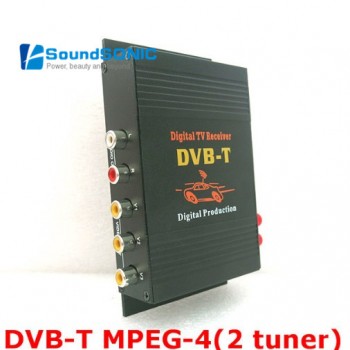 2 Tuners External Mobile DVB-T MPEG-4 Auto DVBT MPEG4 Digital TV Receiver Box With Remote Control For Car DVD GPS Player