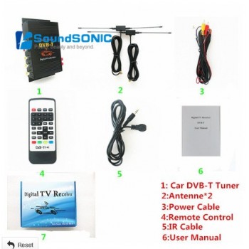 2 Tuners External Mobile DVB-T MPEG-4 Auto DVBT MPEG4 Digital TV Receiver Box With Remote Control For Car DVD GPS Player