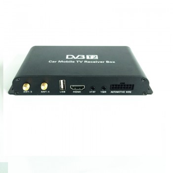 Newest 4 Mobility Chip High speed 4 Tuner Car DVB-T2 Tuner  Digital Car Tv Tuner MPEG4 Car mobile digital DVB T2  Receiver