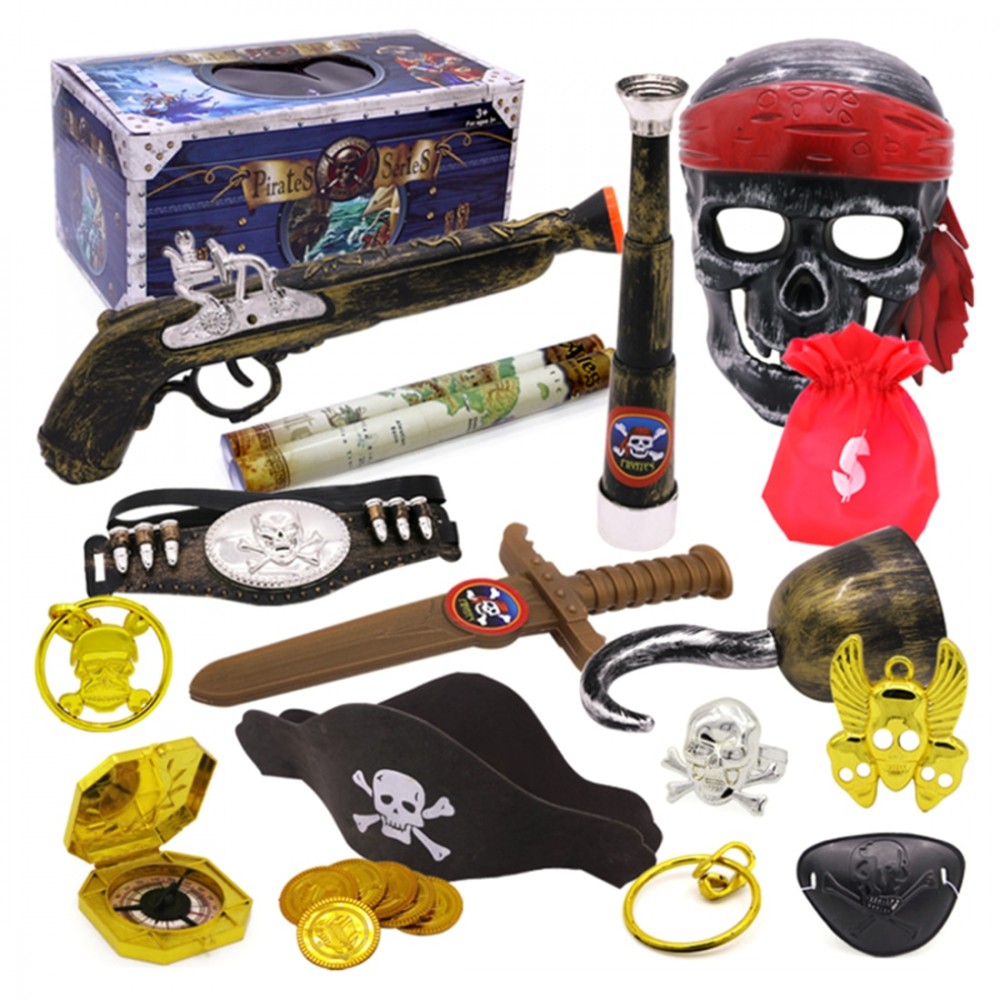 Pirate Theme Toys Supplier Party Toy Decoration Set  Dress Up Toy Treasure Box Type B Children Age 3+ Birthday Gift Kids Party
