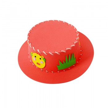 3pcs/lot Children Party Hat Handmade Sunhat EVA DIY Hat  Handcraft Toys  Puzzle DIY Material Package Childrens Day Gifts
