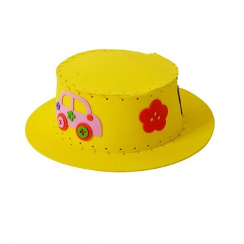 3pcs/lot Children Party Hat Handmade Sunhat EVA DIY Hat  Handcraft Toys  Puzzle DIY Material Package Childrens Day Gifts