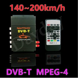 Car DVB-T MPEG-4 Dual Tuner 140-200KM/H DVB T SD Car Digital TV Tuner Receiver for Europe Middle East Australia