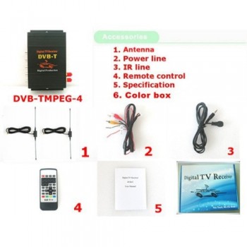 Car DVB-T MPEG-4 Dual Tuner 140-200KM/H DVB T SD Car Digital TV Tuner Receiver for Europe Middle East Australia