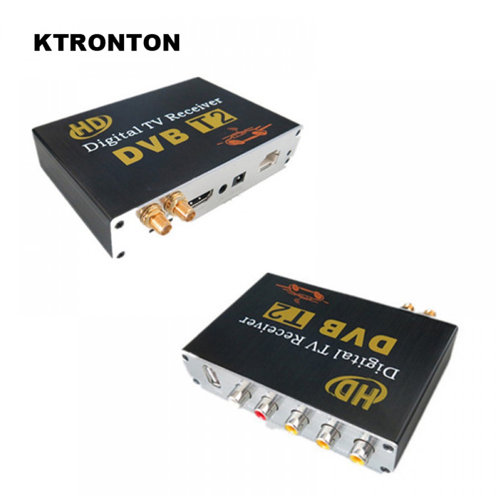 80-110km/h Car DVB-T2 Digital TV Receiver Box with Dual Tuner Antennas and MPEG4 AVC/H.264 HDMI USB CVBS Multimedia play and PVR