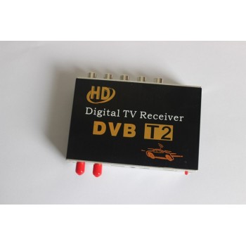 80-110km/h Car DVB-T2 Digital TV Receiver Box with Dual Tuner Antennas and MPEG4 AVC/H.264 HDMI USB CVBS Multimedia play and PVR