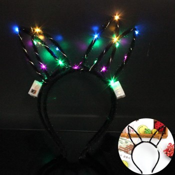 2018 New Glow Rabbit Ear Hair Hoop Bunny Glow Headband Night Market Hot Toys