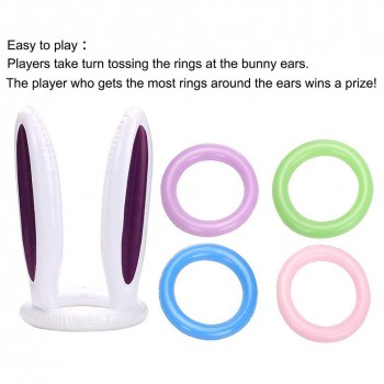 Inflatable Bunny Ears Ring Toss Games Party Game Toys for Kids Parents Christmas Indoor Play  BM88