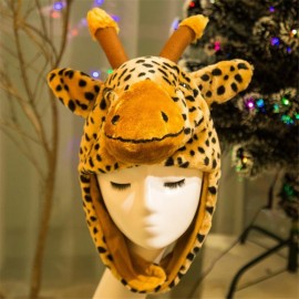 Plush giraffe animal headdress Set head cap photo props cosplay toy hat plush toy Christmas Halloween birthday party dress up