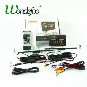 Dual antenna Car DVB-T2 Mobile DVB T2 TV Receiver for Car DVD digital TV tuner Mpeg-4 MPEG-2 For Russia Europe