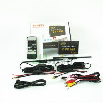 Dual antenna Car DVB-T2 Mobile DVB T2 TV Receiver for Car DVD digital TV tuner Mpeg-4 MPEG-2 For Russia Europe